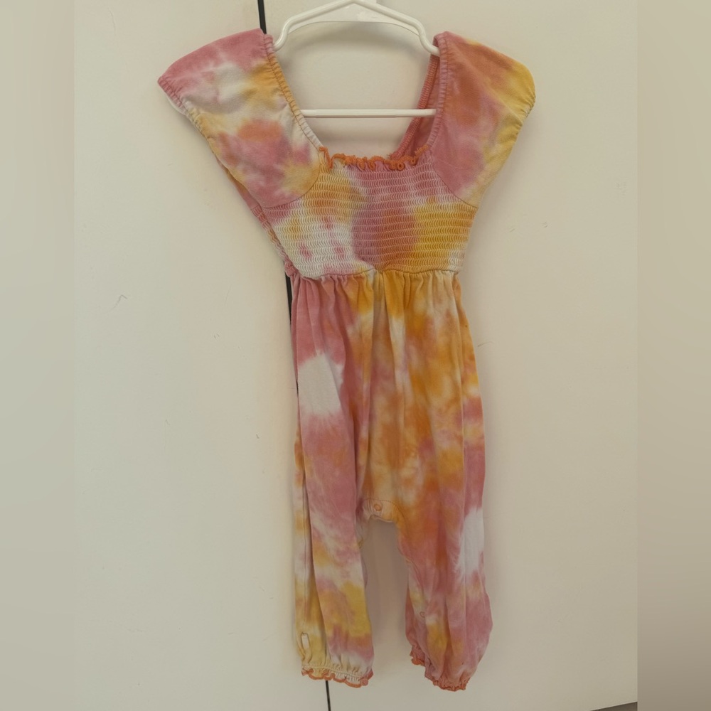 Burt's Bees Baby Pink and Orange Ruffled Garment